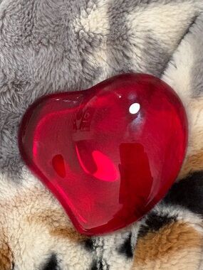 Tiffany & Co. Red Heart Glass Sculpture